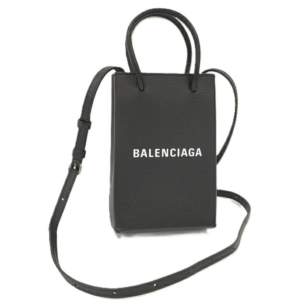 Balenciaga Handbag Shopping Phone Shoulder Bag Leather Black